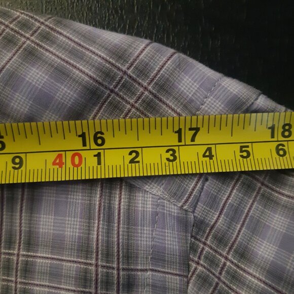 ETRO 39 SZ 40 lightweight Cotton Men's Mauve Plaid Button Up Shirt - Picture 9 of 11